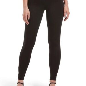 HUE Ponte Black Leggings Back Pocket Jean Style Size Large